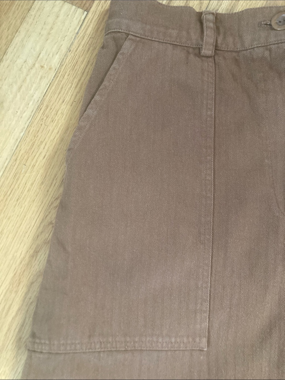 First Rite High-Rise Wide Leg French Workwear Pants in Warm Brown